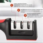 Manual Knife Sharpener Multi-Functional Hand-Held 3-Purpose Black Sharpening Stone - Image 3