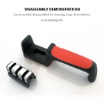 Manual Knife Sharpener Multi-Functional Hand-Held 3-Purpose Black Sharpening Stone - Image 4