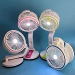 New Rechargeable Folding Table Fan with Led Light - Image 3